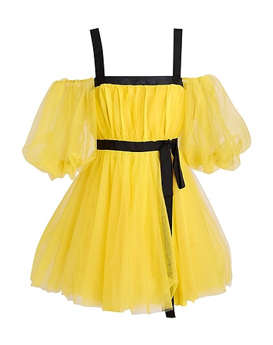 PINKO Short dress Yellow 100% Polyamide, Polyester, Viscose