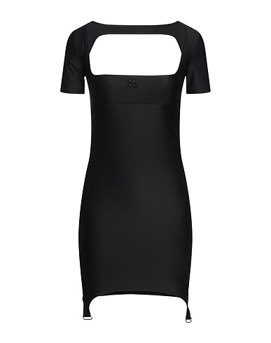 COURRÈGES Short dress Black 78% Polyamide, 22% Elastane