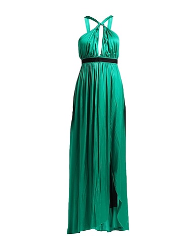 PINKO Long dress Green 100% Viscose, Polyester
