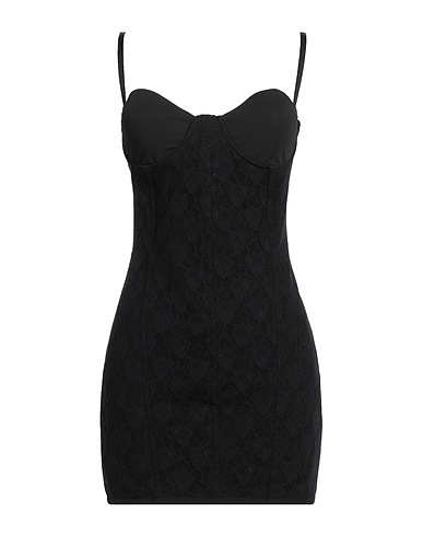 HERON PRESTON Short dress Black 66% Polyester, 28% Viscose, 6% Elastane, Polyamide