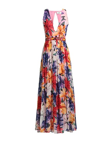 ETRO Long dress Lilac 100% Silk, Polyester, Cotton, Viscose