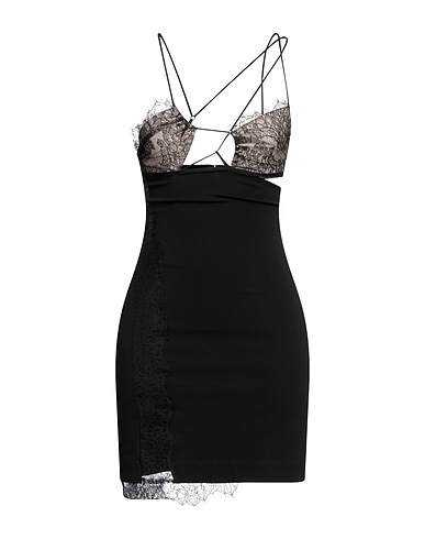 NENSI DOJAKA Short dress Black 83% Viscose, 12% Polyamide, 5% Elastane