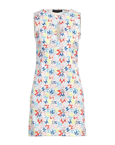 FRANKIE MORELLO DRESSES White 56% Polyester, 40% Cotton, 4% Elastane