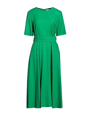 P.A.R.O.S.H. Vestito da ufficio Verde 72% Viscosa, 28% Lino