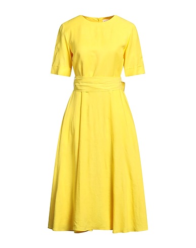 P.A.R.O.S.H. Vestito da ufficio Giallo 72% Viscosa, 28% Lino