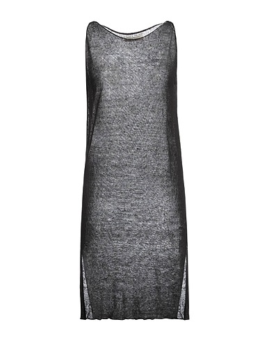CARTA LIBERA Short dress Black 87% Linen, 13% Polyamide
