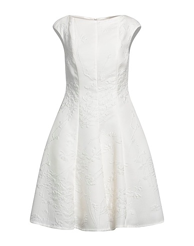 TALBOT RUNHOF Midi dress Ivory 34% Polyester, 32% Cotton, 18% Polyamide, 16% Silk