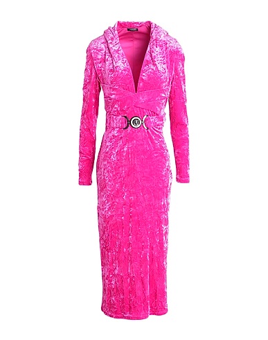 VERSACE Midi dress Magenta 92% Polyester, 8% Elastane