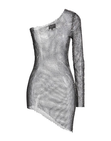 SANTA BRANDS Vestito corto Nero 50% Vetro, 30% Poliestere, 20% Cotone