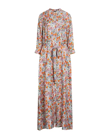 ASPESI Long dress Orange 65% Viscose, 35% Silk
