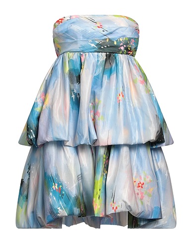LEO LIN Short dress Light blue 70% Cotton, 30% Silk