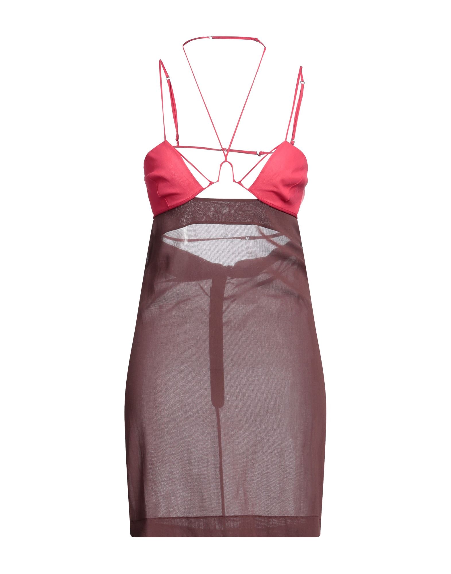 ワンピース NENSI DOJAKA Woman Dress Pink NDSS23DR093 BTR CHCT HOT PNK Heartbeat sequined asymmetric minidress in pink - Nensi