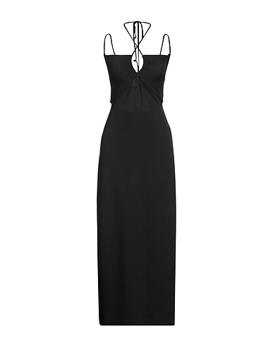 P.A.R.O.S.H. Long dress Black 97% Polyester, 3% Elastane