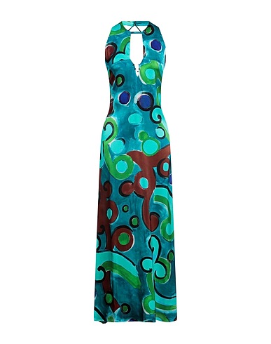 KITAGI Vestito lungo Verde petrolio 93% Seta, 7% Elastan