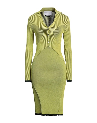 AZ FACTORY Midi dress Lime green 75% Rayon, 25% Nylon
