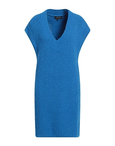 BCBGMAXAZRIA Short dress Blue 53% Acrylic, 28% Nylon, 10% Wool, 6% Mohair wool, 3% Elastane