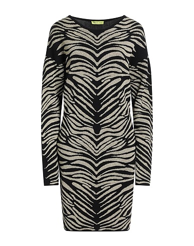 VERSACE JEANS Short dress Black 70% Viscose, 23% Polyester, 7% Polyamide, Metallic fiber