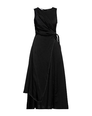 HIGH Midi dress Black 100% Virgin Wool, Viscose, Cupro