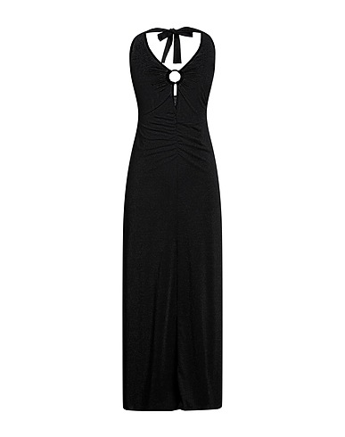 4GIVENESS Long dress Black 42% Polyamide, 42% Metallic fiber, 16% Elastane