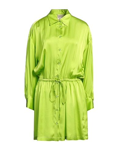 SEMICOUTURE Vestito chemisier Verde lime 87% Acetato, 13% Seta