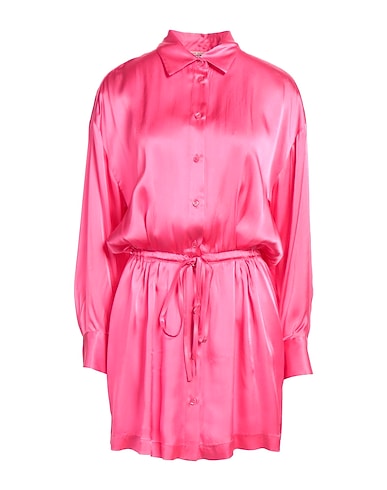SEMICOUTURE Vestito chemisier Fucsia 87% Acetato, 13% Seta
