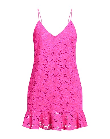 ROTATE BIRGER CHRISTENSEN Short dress Fuchsia 72% Polyamide, 28% Cotton