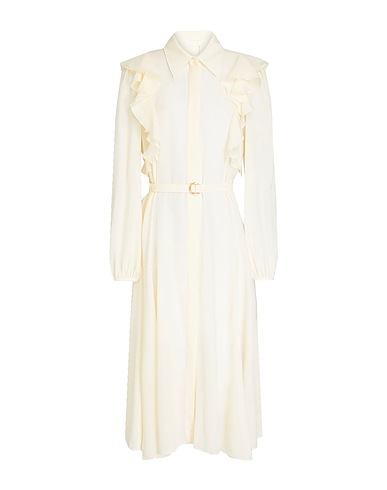 CHLOÉ Midi dress Cream 100% Silk, Mother-of-pearl
