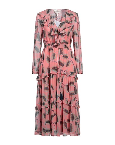 SALONI Midi dress Pink 100% Silk