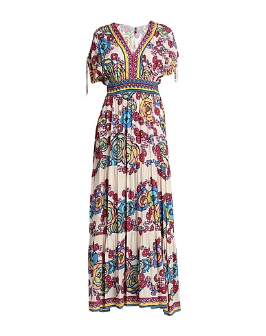 VALERY Long dress Beige 86% Viscose, 14% Elastane