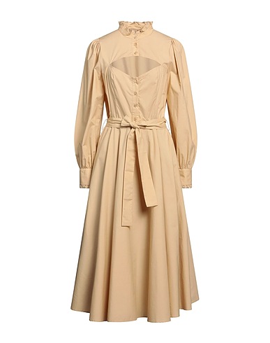 TWINSET Midi dress Beige 100% Cotton