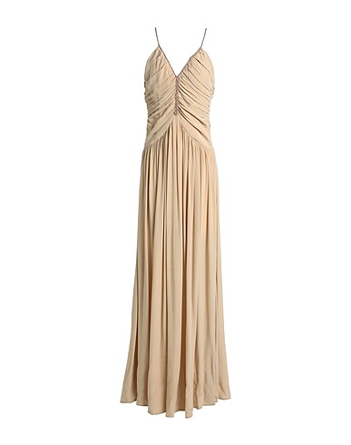 TWINSET Vestito lungo Sabbia 100% Viscosa, Poliestere