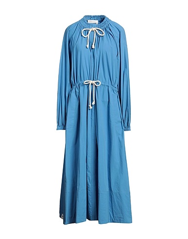 JIL SANDER Long dress Azure 100% Cotton