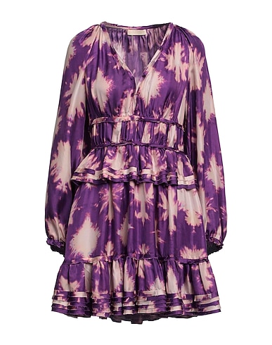 ULLA JOHNSON Short dress Purple 100% Silk