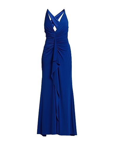 FOREVER UNIQUE Long dress Blue 95% Polyester, 5% Elastane
