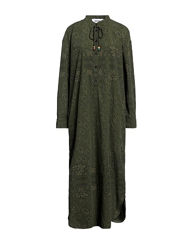 BAZAR DELUXE Midi dress Military green 65% Polyester, 35% Cotton
