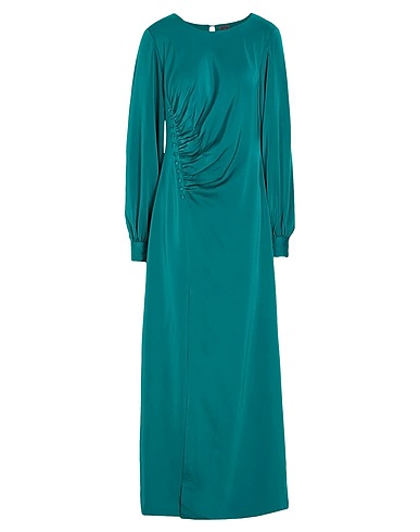 8 by YOOX Vestito da cerimonia L/SLEEVE FRONT SLIT MAXI DRESS
 Verde smeraldo 95% Poliestere riciclato, 5% Elastan