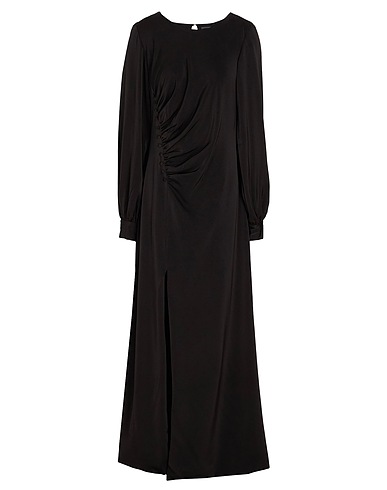 8 by YOOX Vestito da cerimonia L/SLEEVE FRONT SLIT MAXI DRESS
 Nero 95% Poliestere riciclato, 5% Elastan