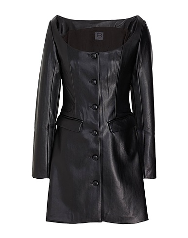 8 by YOOX Vestito corto SCOOP-NECK BLAZER MINI DRESS
 Nero 50% Poliestere, 50% Poliuretano