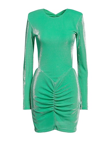 ROTATE BIRGER CHRISTENSEN Short dress Green 65% Polyamide, 35% Polyester