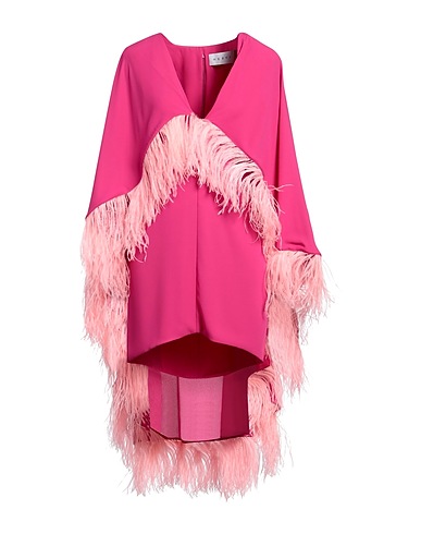 NERVI Short dress Magenta 100% Polyester, Feather