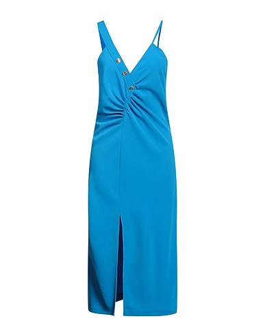 SIMONA CORSELLINI Midi dress Azure 94% Polyester, 6% Elastane
