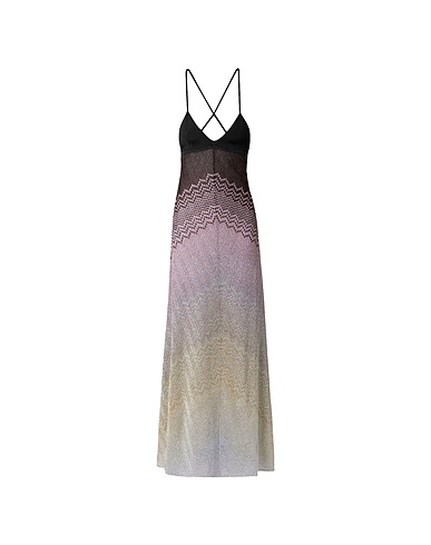 MISSONI Long dress Lilac 41% Cupro, 36% Viscose, 23% Polyester