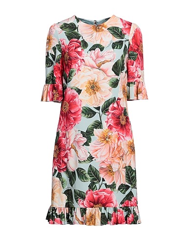 DOLCE&GABBANA Short dress Sky blue 97% Viscose, 3% Elastane