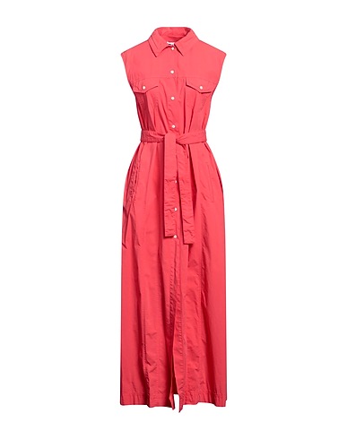 JACOB COHЁN Long dress Coral 97% Cotton, 3% Elastane, Viscose, Polyester