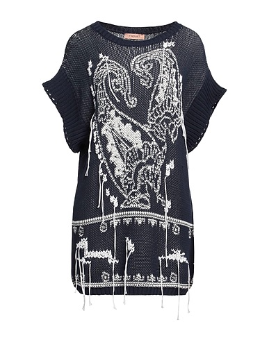 TWINSET Short dress Midnight blue 100% Cotton