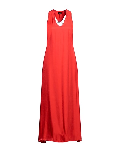 SISTE'S Long dress Red 72% Rayon, 28% Polyester
