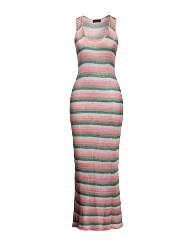 ROBERTO COLLINA Long dress Green 96% Viscose, 3% Metallic Polyester, 1% Nylon