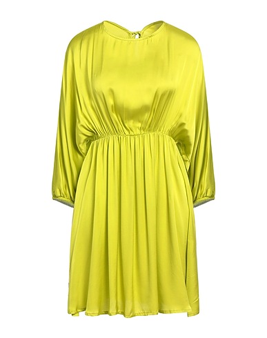 MÊME ROAD Vestito corto Verde lime 100% Viscosa