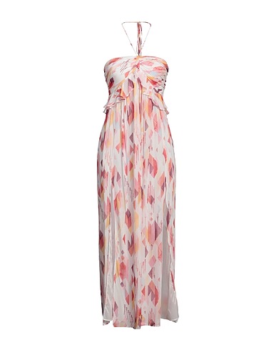 DONDUP Langes Kleid Weiß 100% Viskose