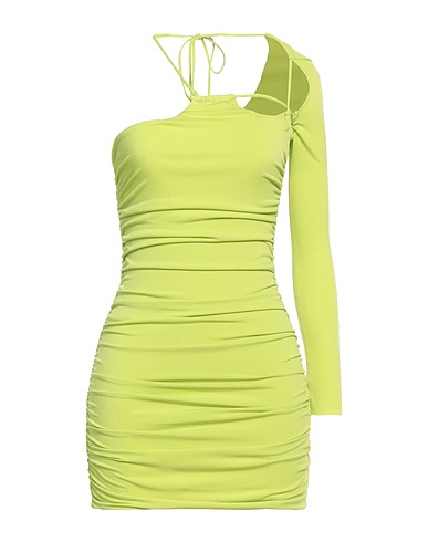 DISTRICT by MARGHERITA MAZZEI Short dress Lime green 95% Polyester, 5% Elastane